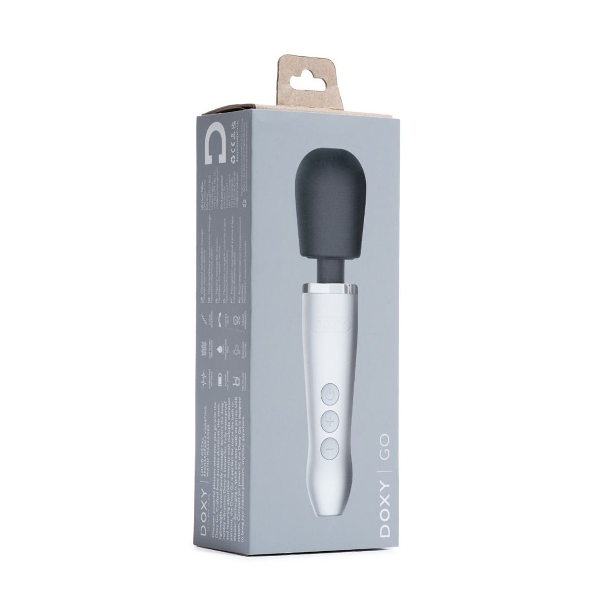 Doxy Go Mini Wand Massager Brushed Metal