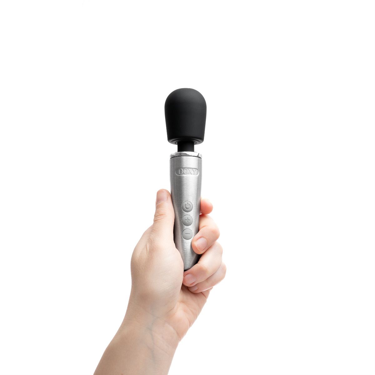 Doxy Go Mini Wand Massager Brushed Metal