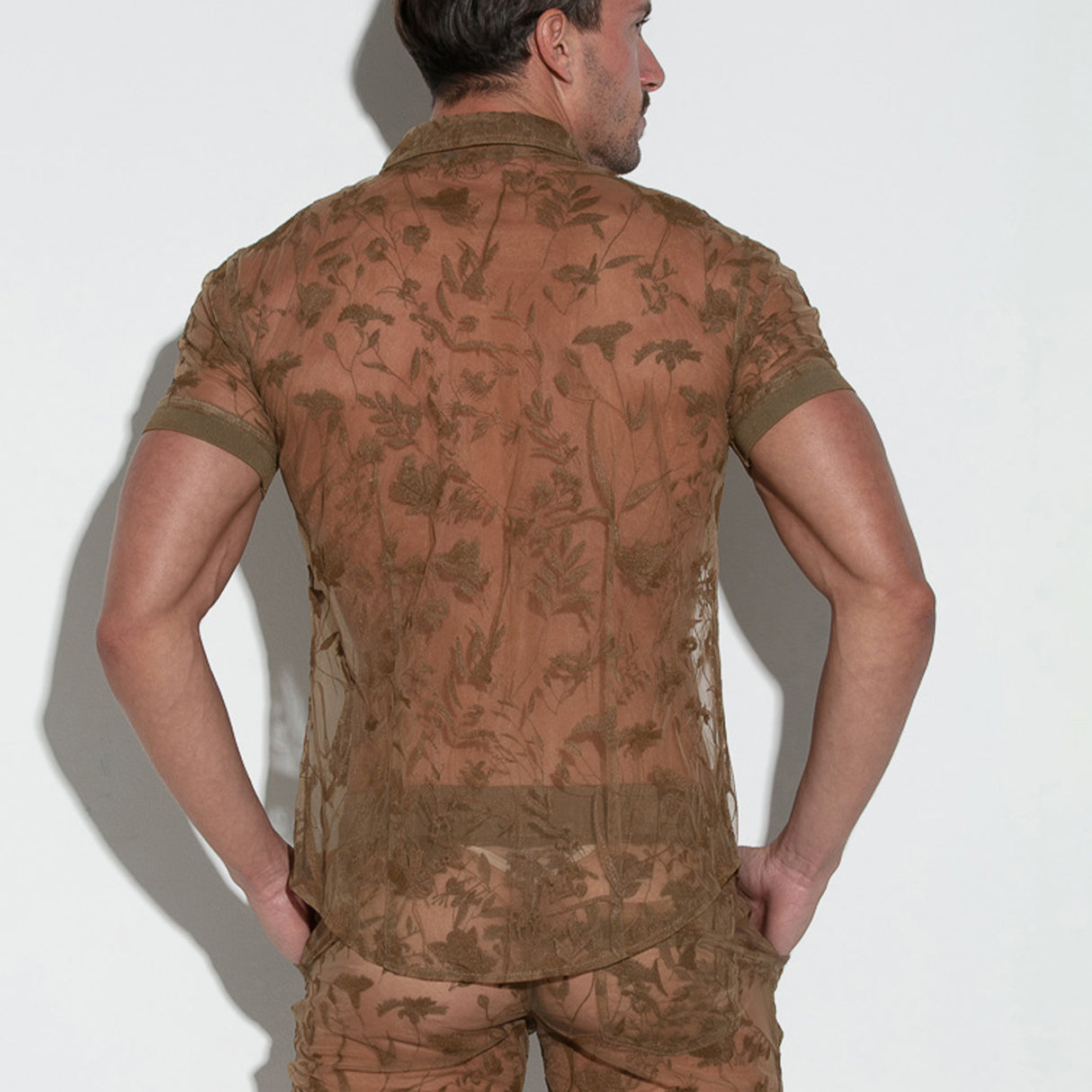 Code 22 Embroidered Shirt Latte