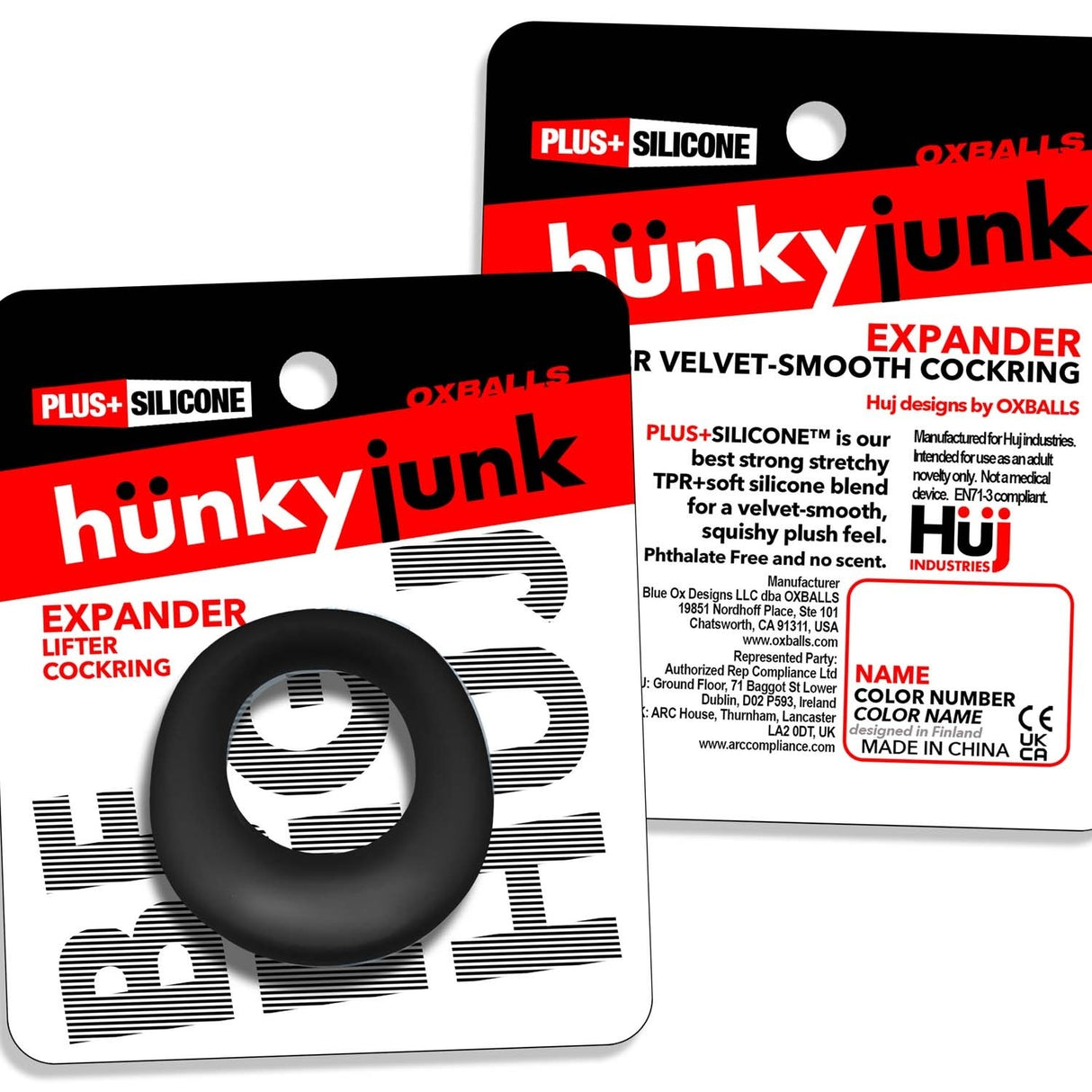 Hunkyjunk Expander Cockring Black Fog
