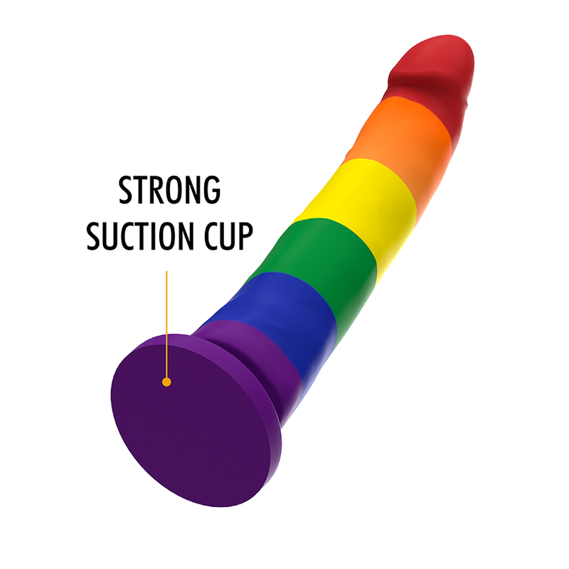 Mythology Devon Pride Dildo 8 Inch Rainbow