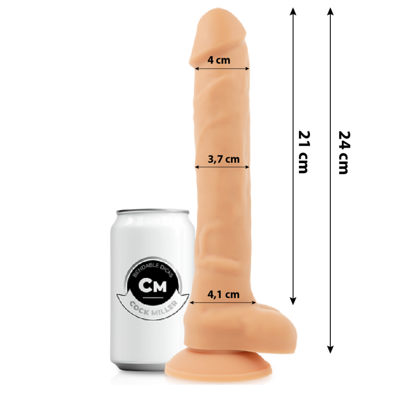 Cock Miller Realistic Silicone Flexible Dildo 9.5 Inch Light