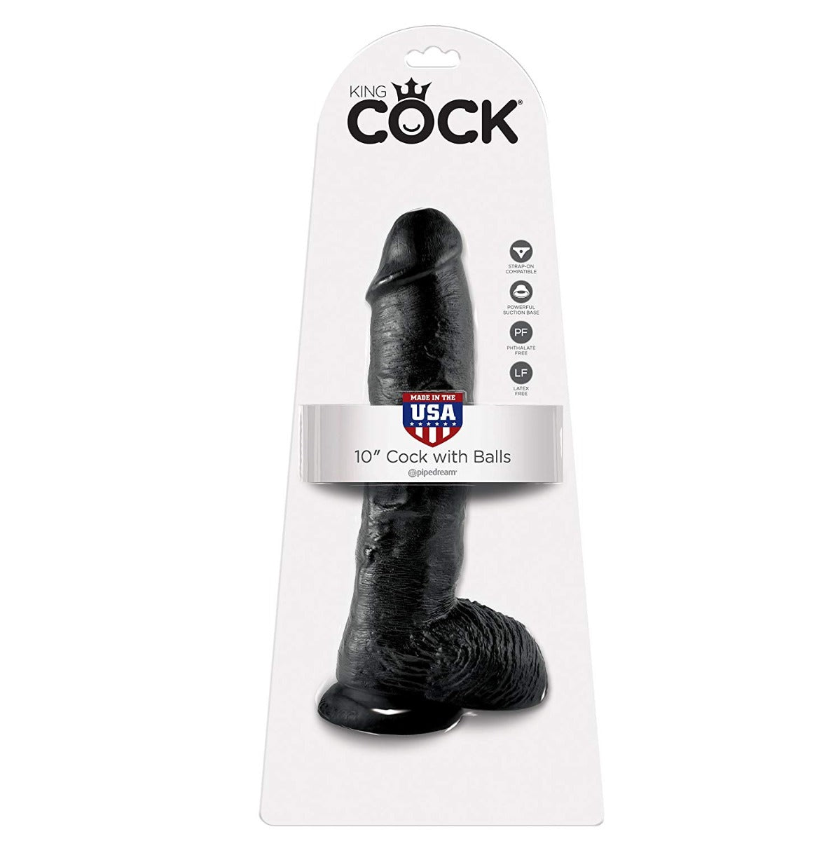 Pipedream King Cock 10 Inch Cock with Balls Black