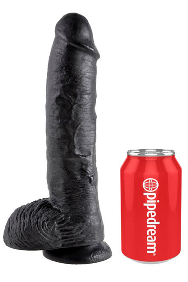 Pipedream King Cock 10 Inch Cock with Balls Black