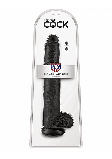 Pipedream King Cock 14 Inch Dildo with Balls Black