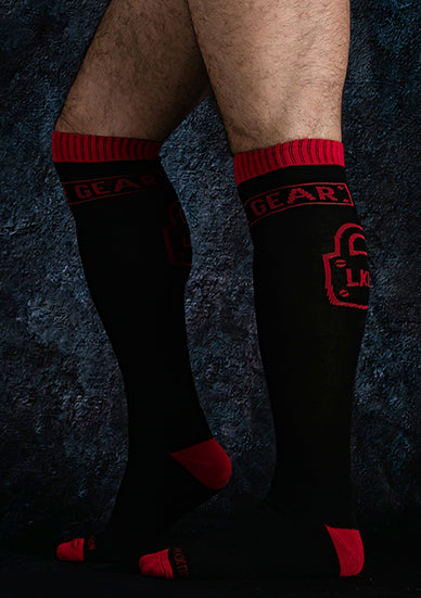 Locker Gear Knee High Socks Red