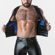 Locker Gear Punch Hole Leatherette Waistcoat Blue