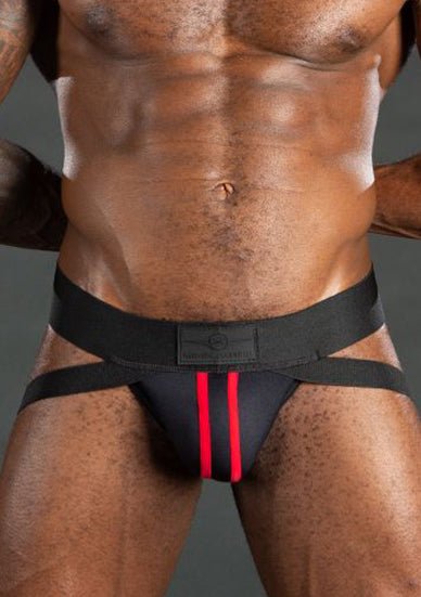 Mr S Leather Neo Carbon Jockstrap  Black Red