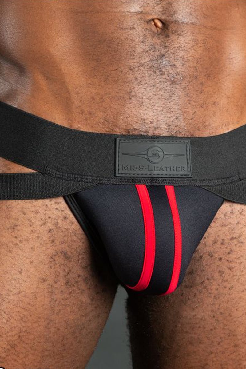 Mr S Leather Neo Carbon Jockstrap  Black Red