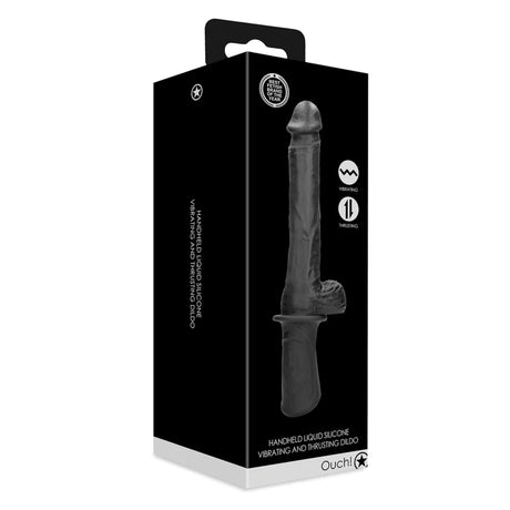 Ouch Handheld Liquid Silicone Vibrating Thrusting Dildo 11 Inch
