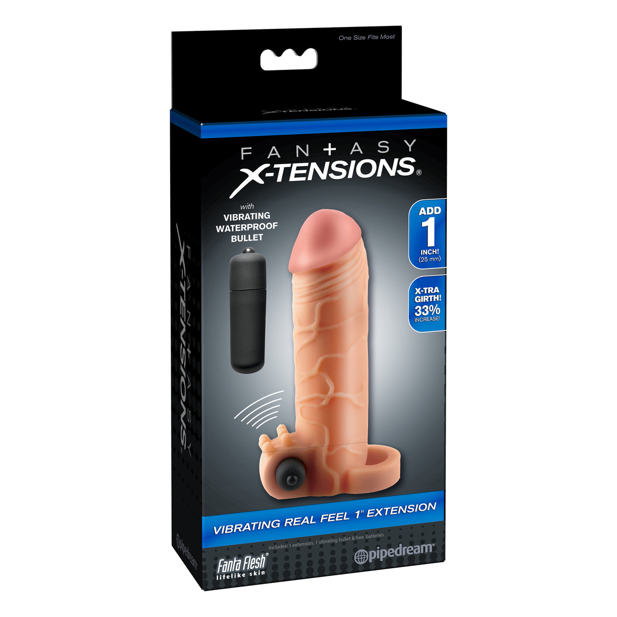 Fantasy X Tensions Vibrating Real Feel 1 Inch Extender Light