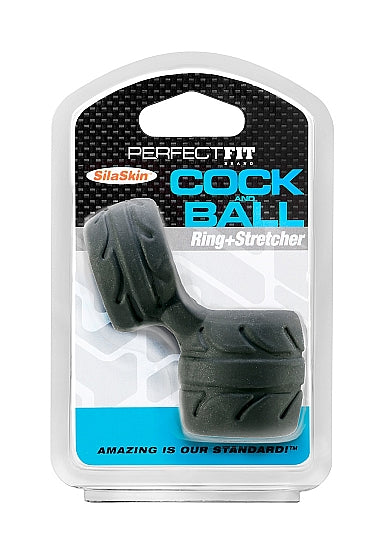 Perfect Fit Silaskin Cock & Ball Ring Black