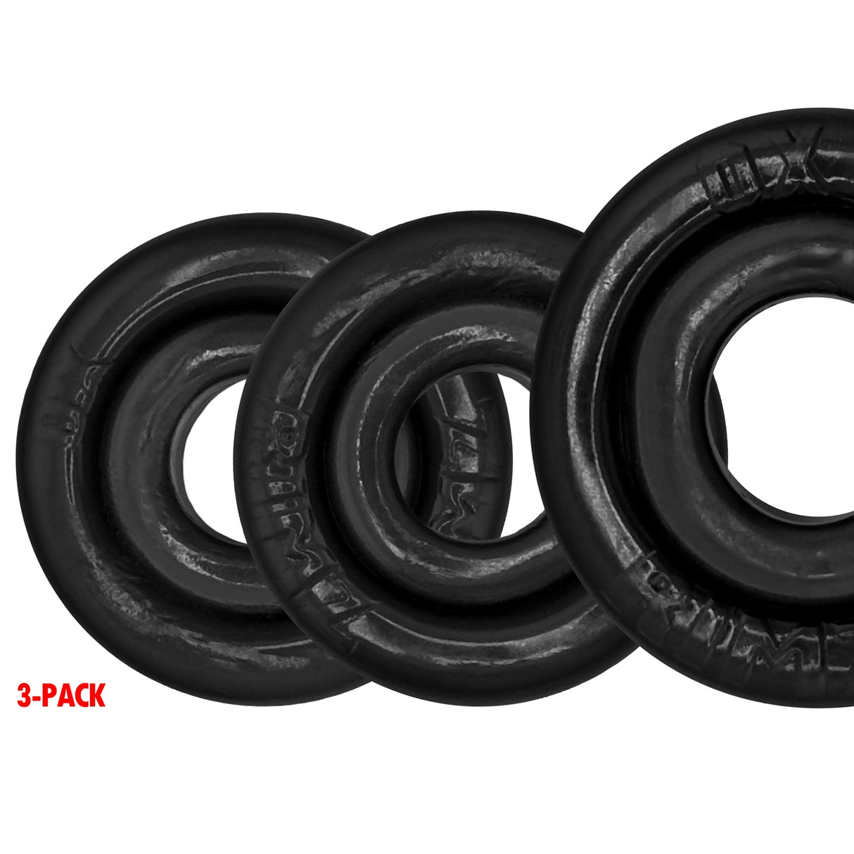 Oxballs RimRingz Cock Rings 3 Pack Black