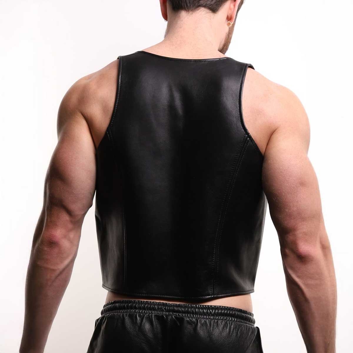 ruff GEAR Premium Leather Bar Vest Black
