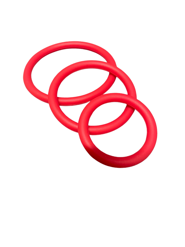 ruff GEAR Silicone Cock Ring 3 Pack Red