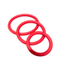ruff GEAR Silicone Cock Ring 3 Pack Red