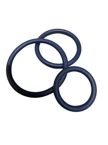 ruff GEAR Silicone Cock Ring 3 Pack Space Blue