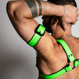 ruff GEAR Bold Leather Bicep Strap Neon Green