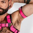 ruff GEAR Bold Leather Bicep Strap Neon Pink