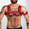 ruff GEAR Bold Leather Bulldog Harness Red