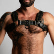 ruff GEAR RAW  Leather Bulldog Harness Black Yellow