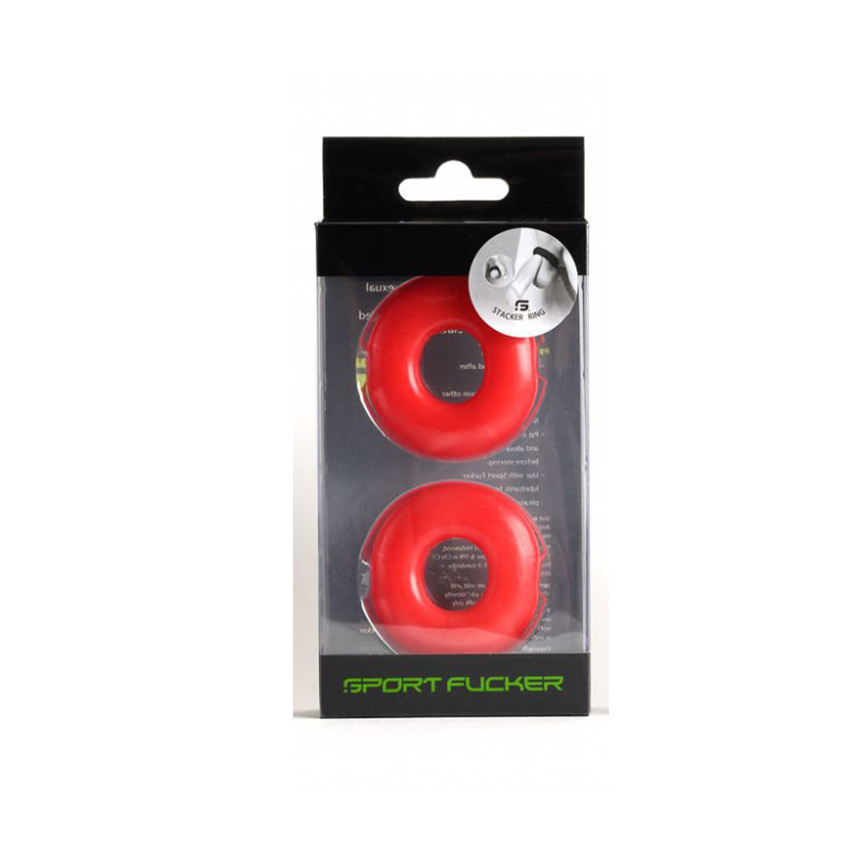 Sport Fucker Stacker Cock Ring 2 Pack Red