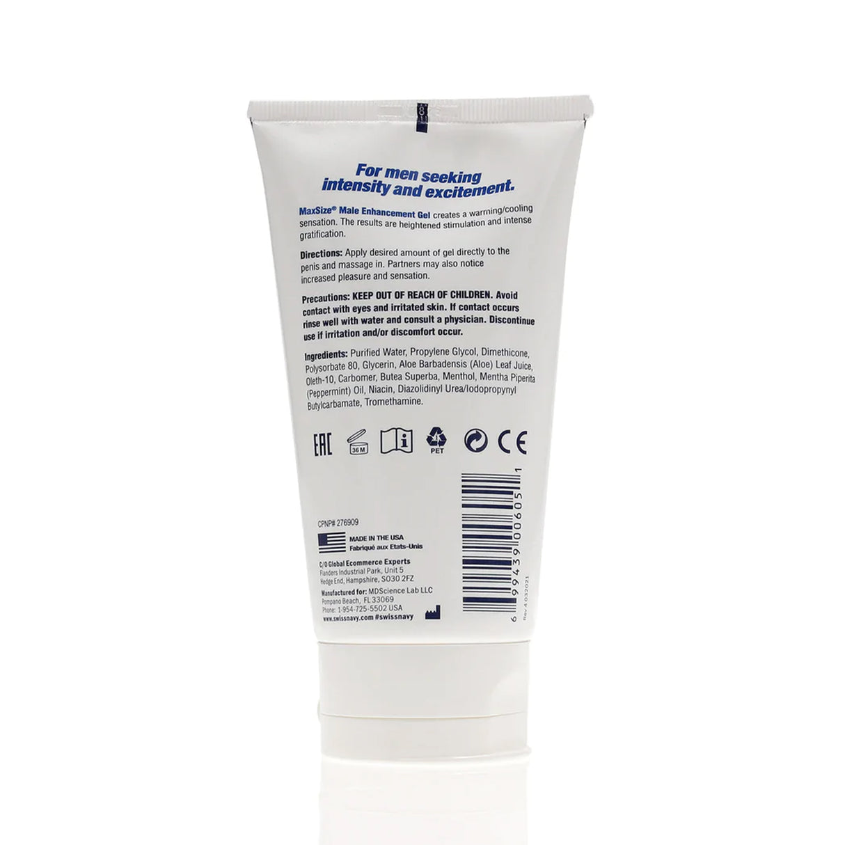 Swiss Navy MAX Size Male Enhancement Gel 150ml
