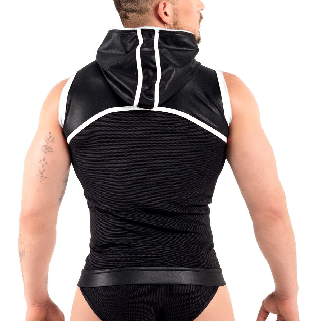 ROK Kinky Hoody Vest Black White
