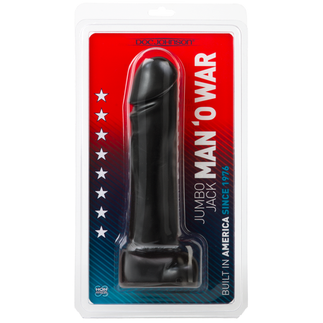 Doc Johnson Jumbo Jack Man O War 8.25 Inch Cock Black