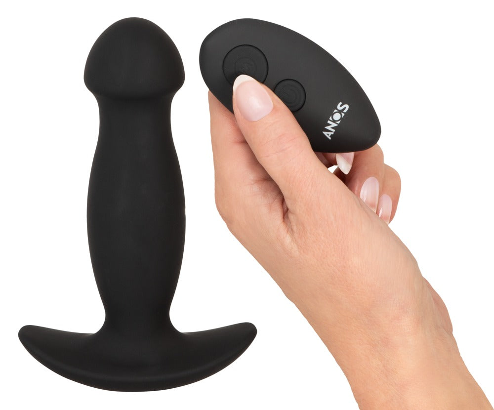 Anos Remote Control Jack Hammer  Butt Plug 5.75 Inch Black