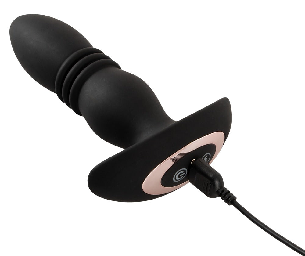 Anos Remote Control Thrusting Butt Plug Black