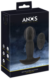 Anos Remote Control Inflatable Tip Butt Plug  5.75 Inch Black