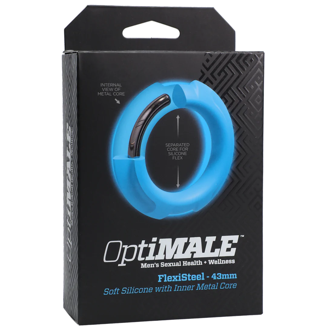 Doc Johnson OptiMALE Flexisteel 43mm Cock Ring Blue