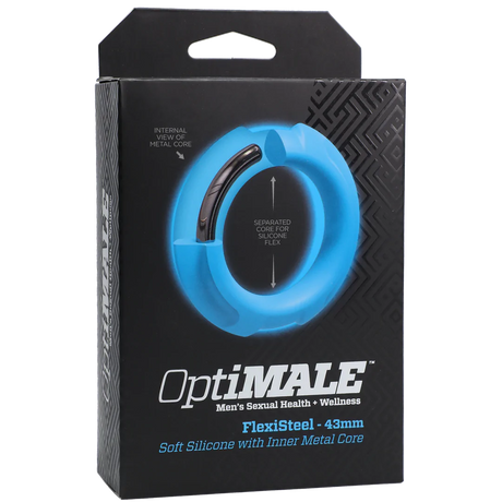 Doc Johnson OptiMALE Flexisteel 43mm Cock Ring Blue