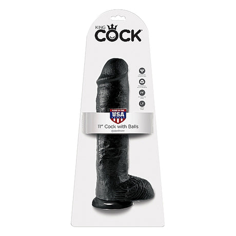 Pipedream King Cock 11 Inch Cock with Balls Black