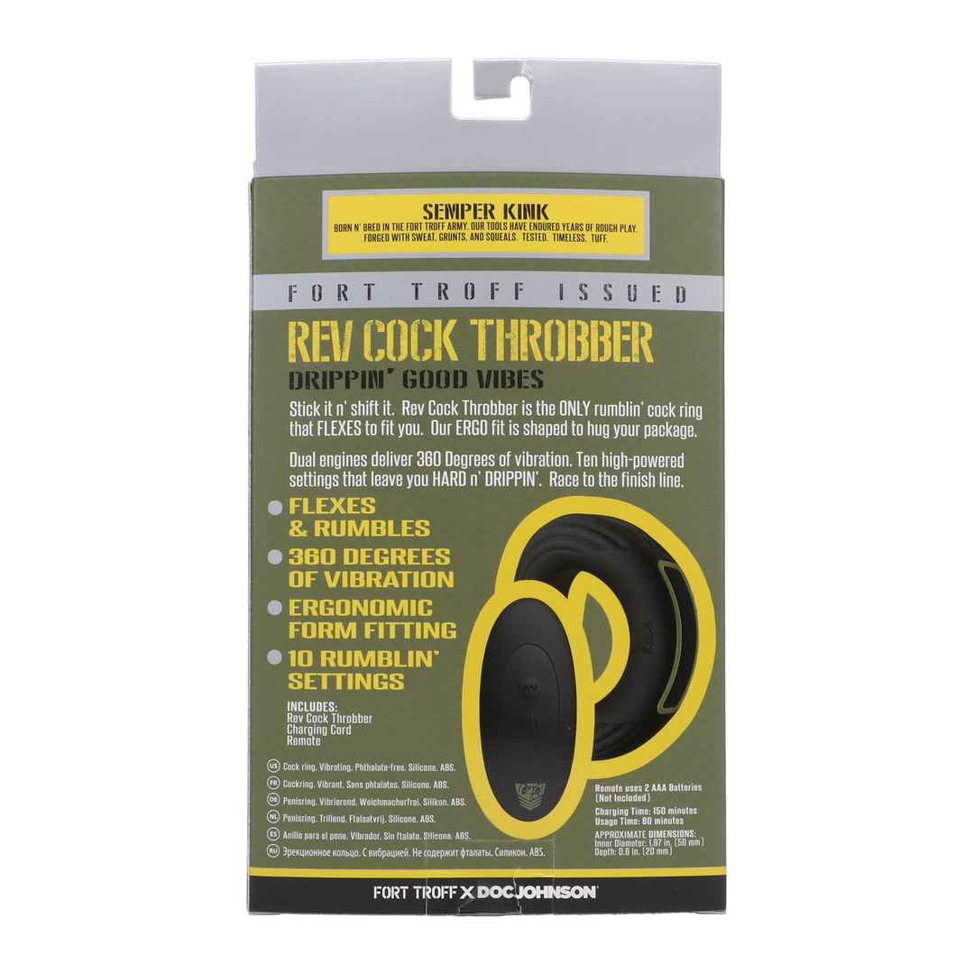 Fort Troff Rev Cock Throbber Vibrating Cock Ring 50mm Black