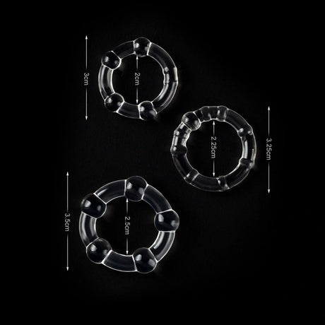 Donut Triple Stamina Cock Ring Set Clear