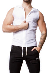 Alexander Cobb Mesh Sleeveless Hoody White