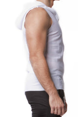 Alexander Cobb Mesh Sleeveless Hoody White