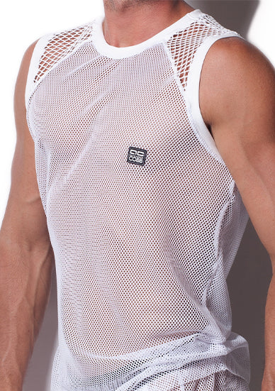 Alexander Cobb Expose Mesh Tank Top White