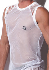 Alexander Cobb Expose Mesh Tank Top White