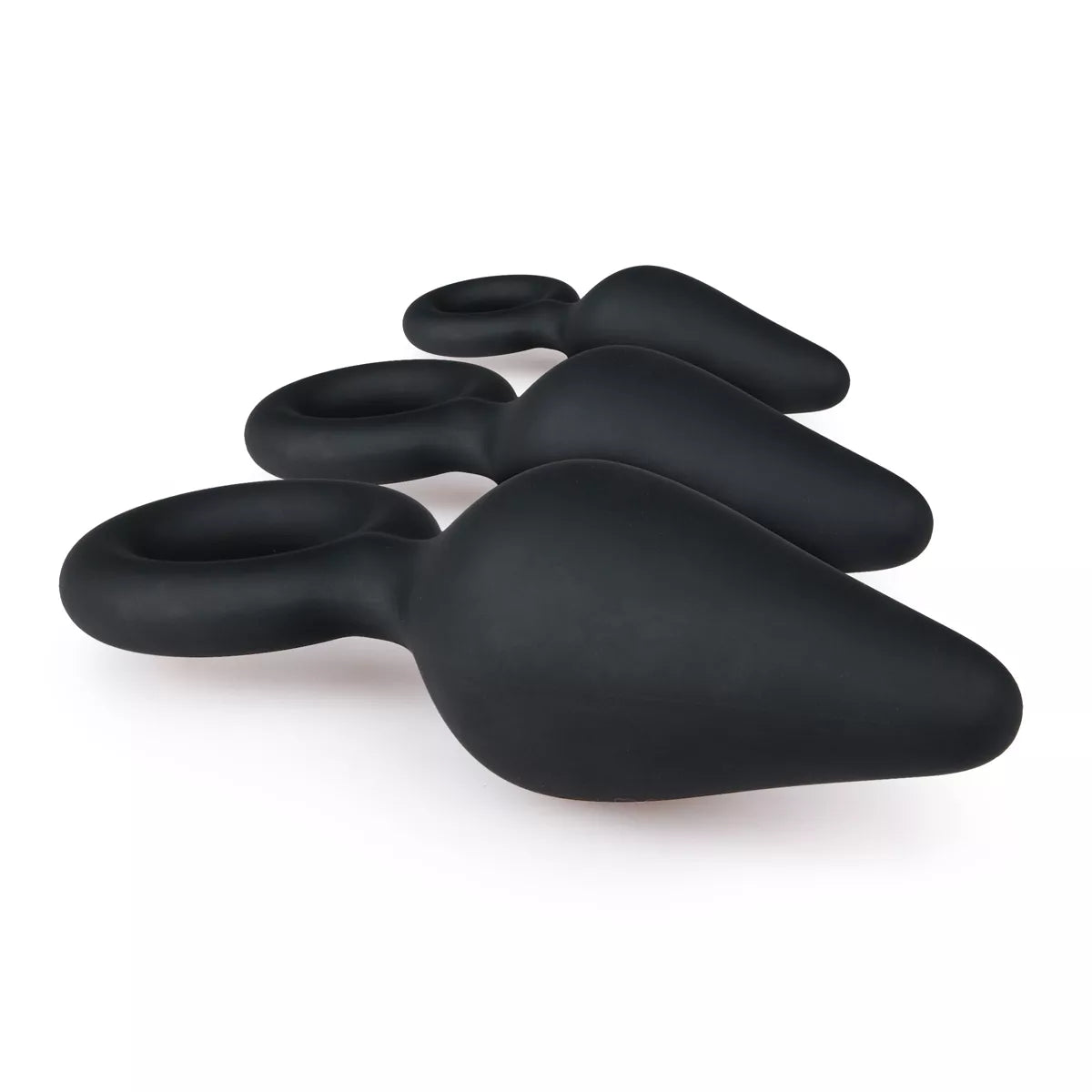 EasyToys Buttplugs with Pull Ring Set Black