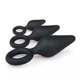 EasyToys Buttplugs with Pull Ring Set Black