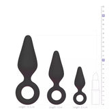 EasyToys Buttplugs with Pull Ring Set Black