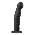 EasyToys Ribbed Silicone Suction Cup Dildo Black