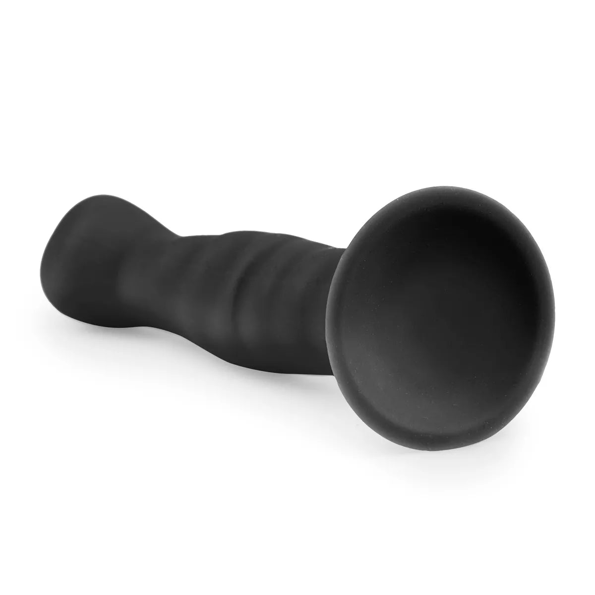 EasyToys Ribbed Silicone Suction Cup Dildo Black
