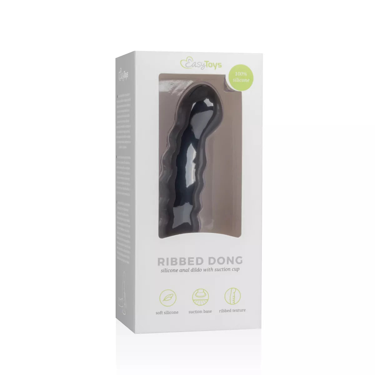 EasyToys Ribbed Silicone Suction Cup Dildo Black
