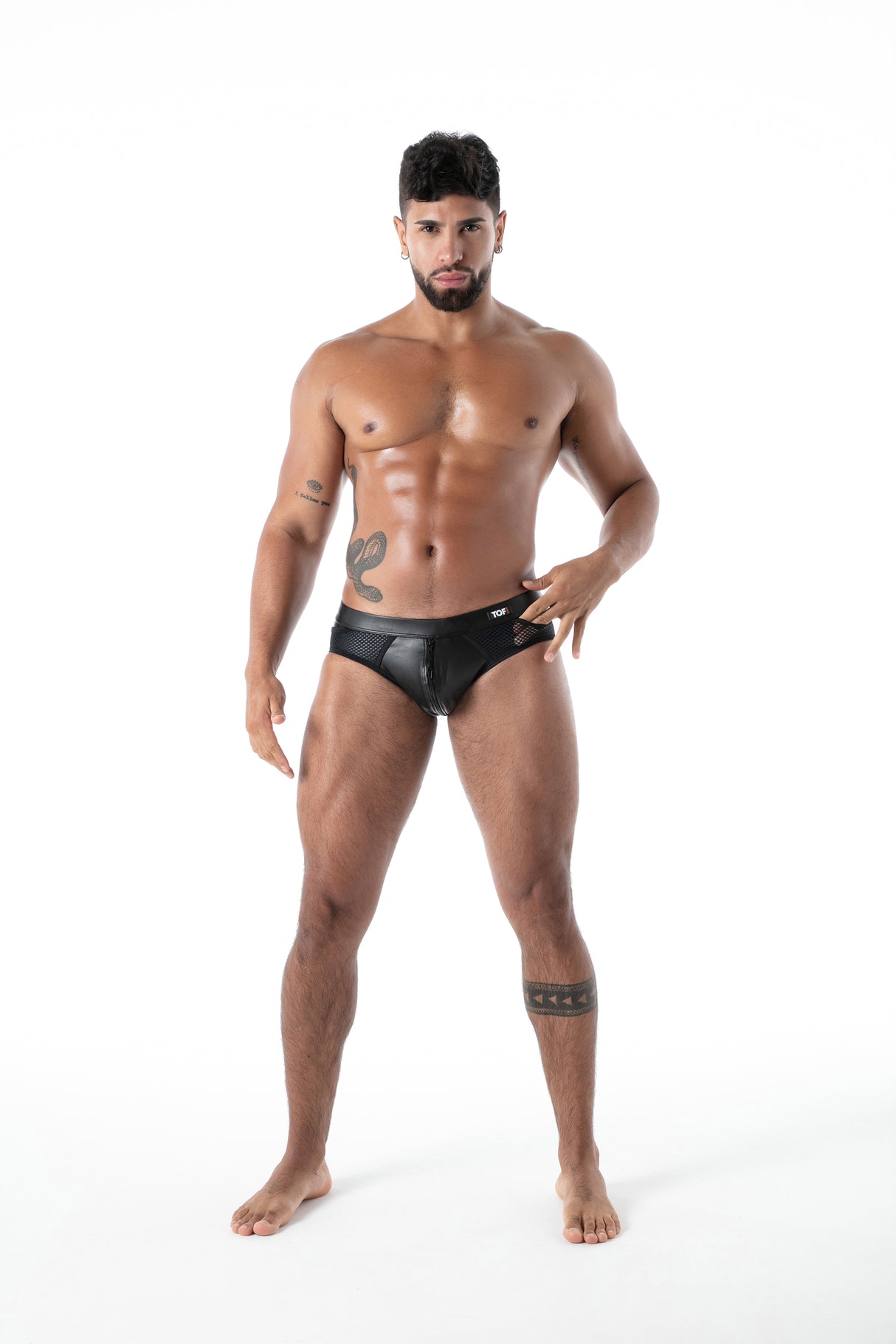 TOF Paris Kinky Full Zip Brief Black