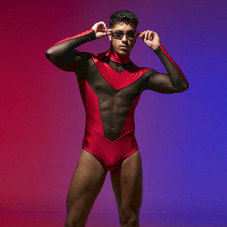 Omohonia Bodysuit Zeus Long Red Black