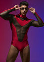 Omohonia Bodysuit Zeus Long Red Black